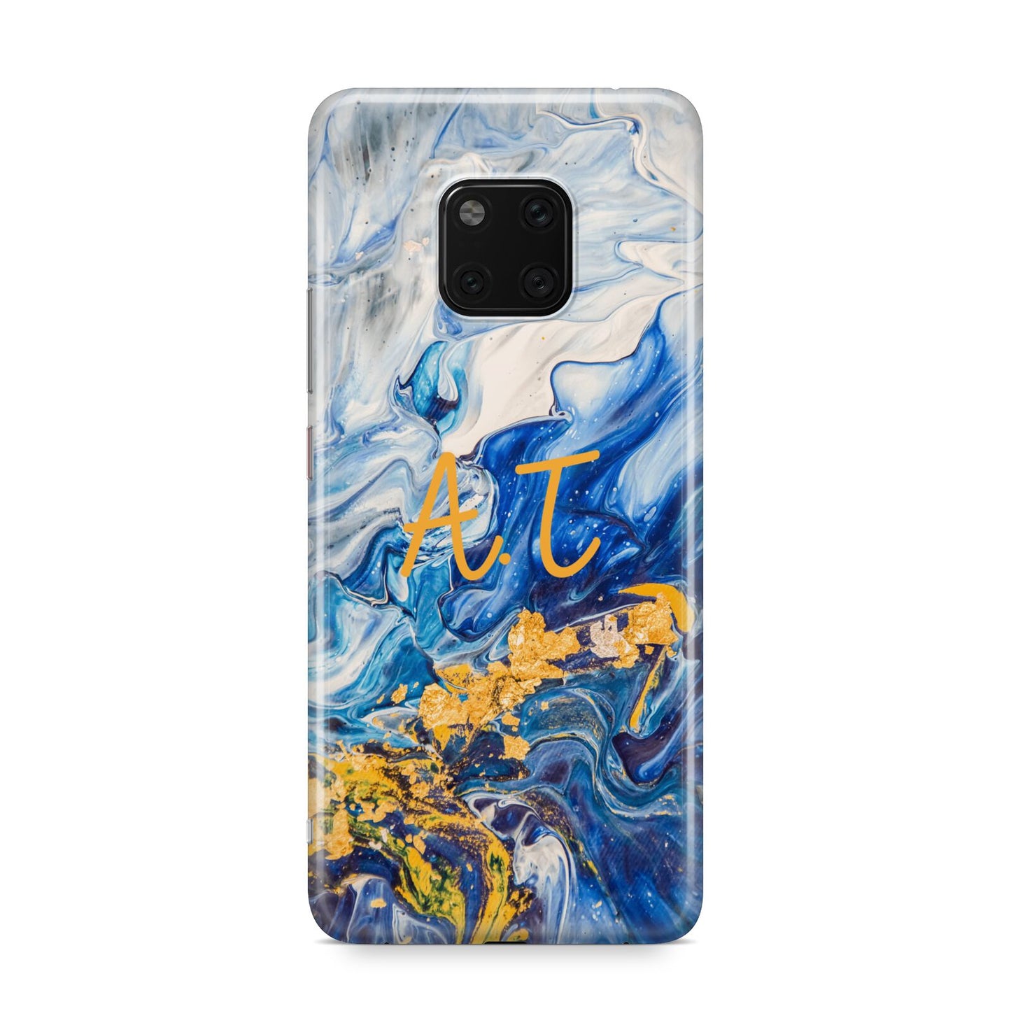 Blue And Gold Marble Huawei Mate 20 Pro Phone Case