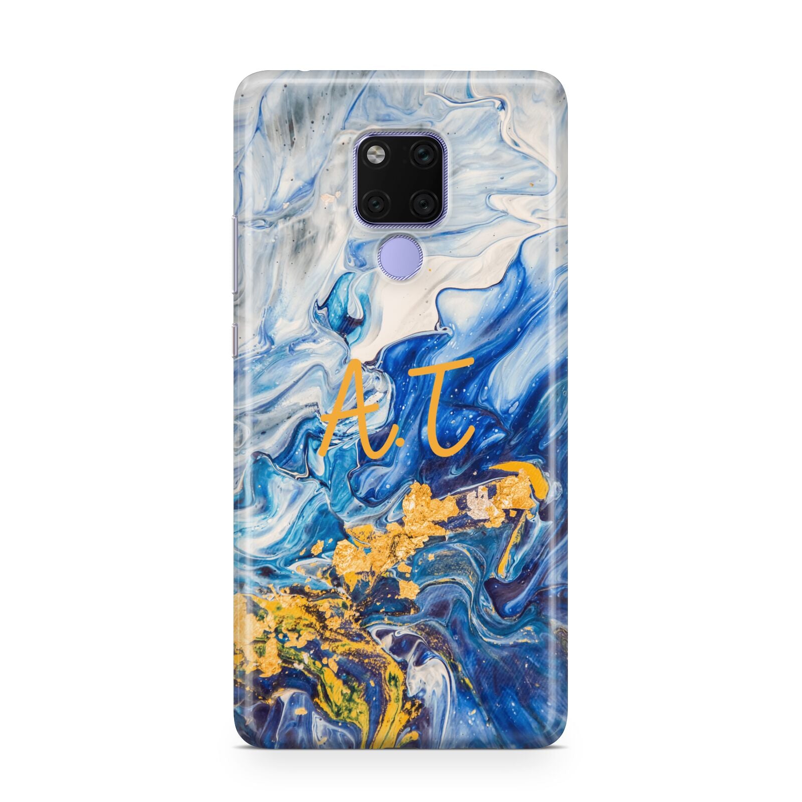 Blue And Gold Marble Huawei Mate 20X Phone Case