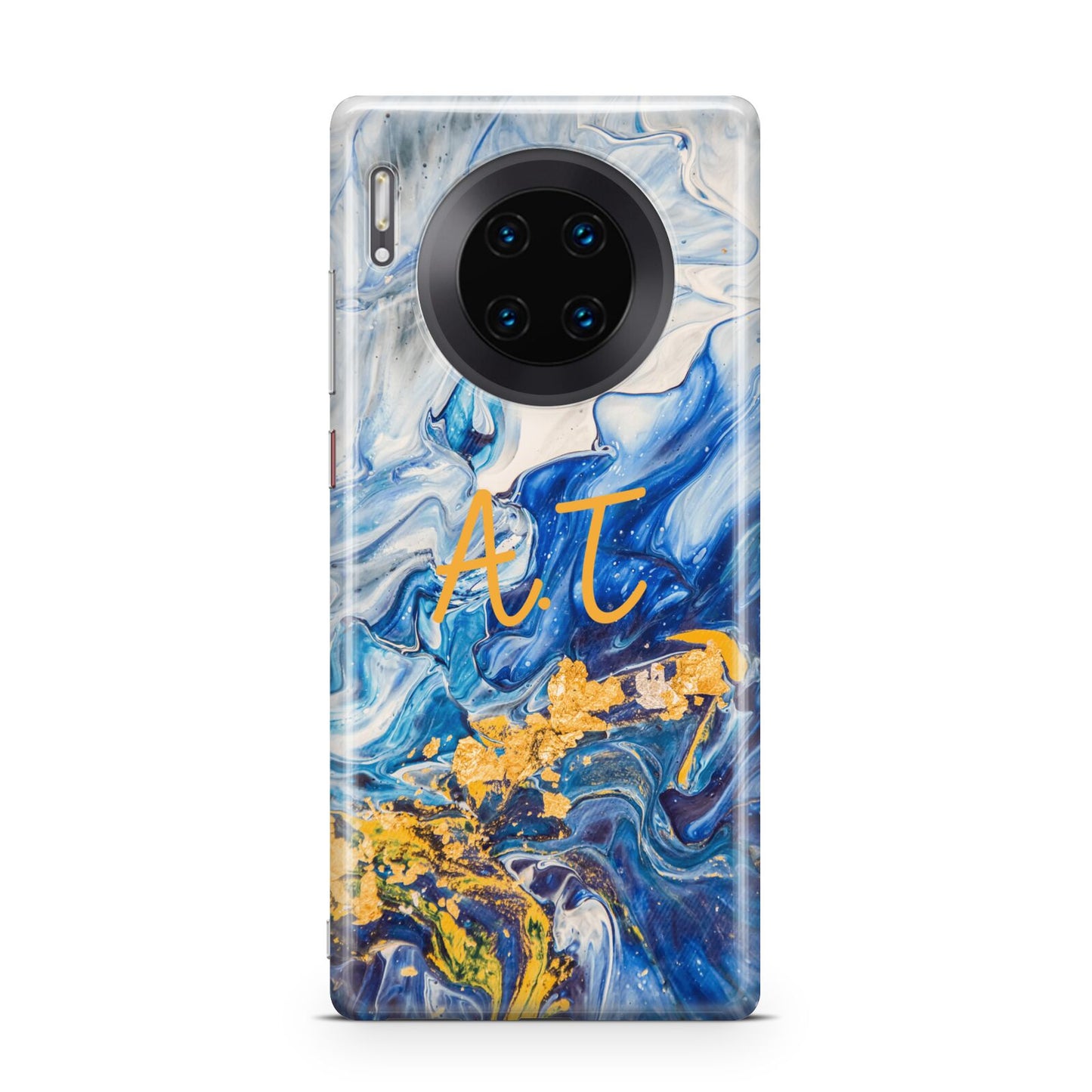 Blue And Gold Marble Huawei Mate 30 Pro Phone Case