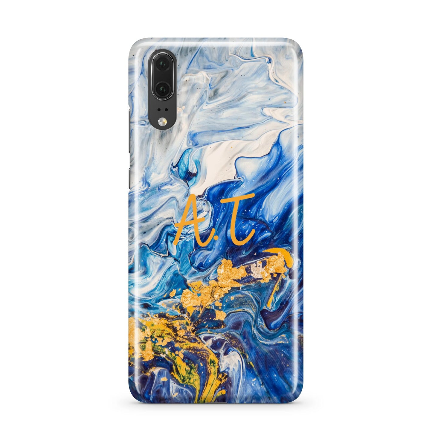 Blue And Gold Marble Huawei P20 Phone Case