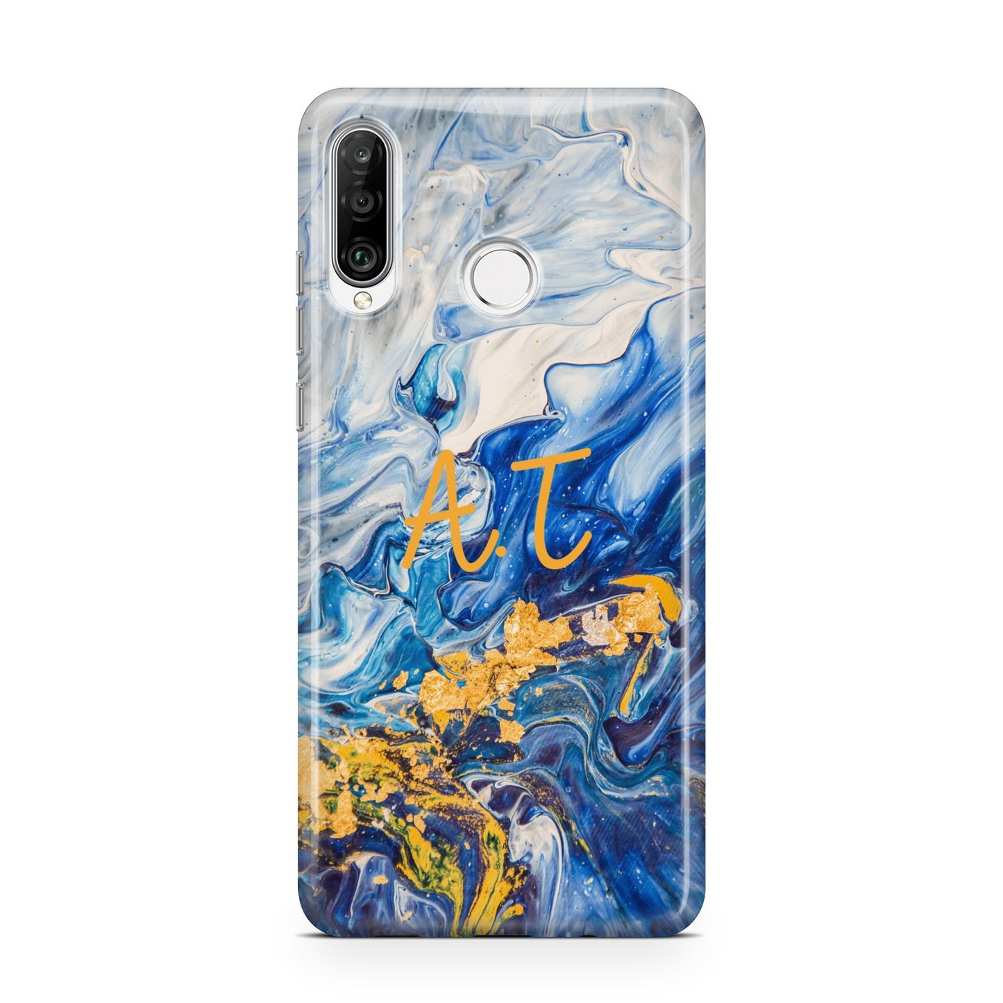 Blue And Gold Marble Huawei P30 Lite Phone Case