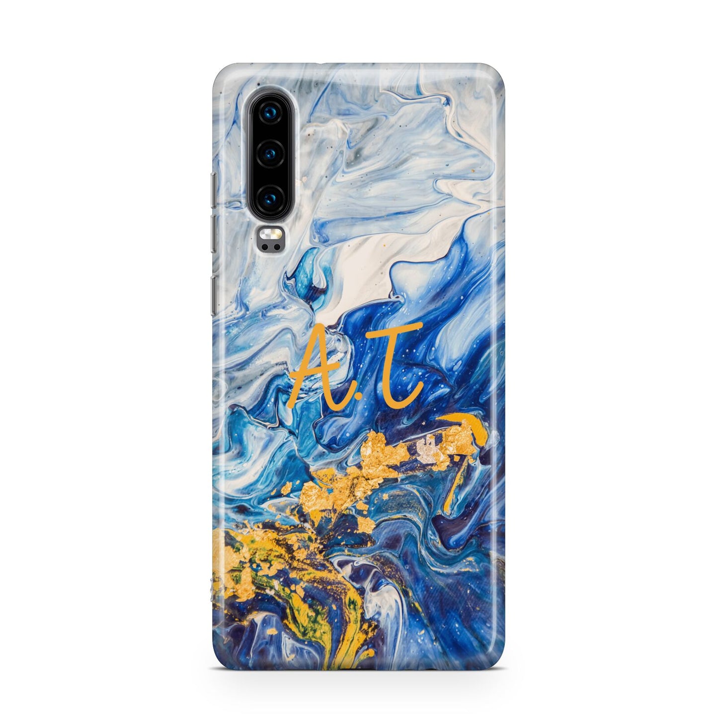 Blue And Gold Marble Huawei P30 Phone Case