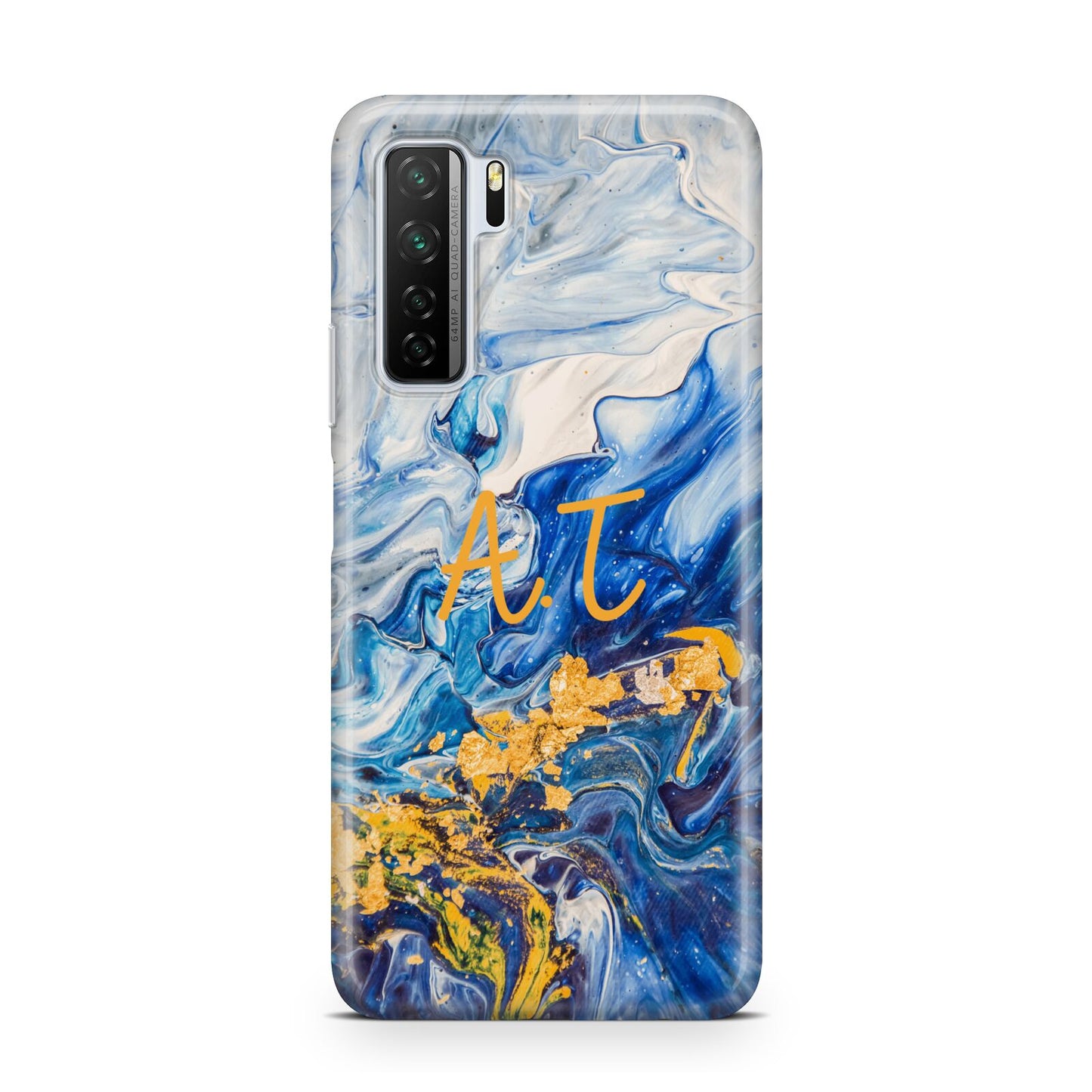 Blue And Gold Marble Huawei P40 Lite 5G Phone Case