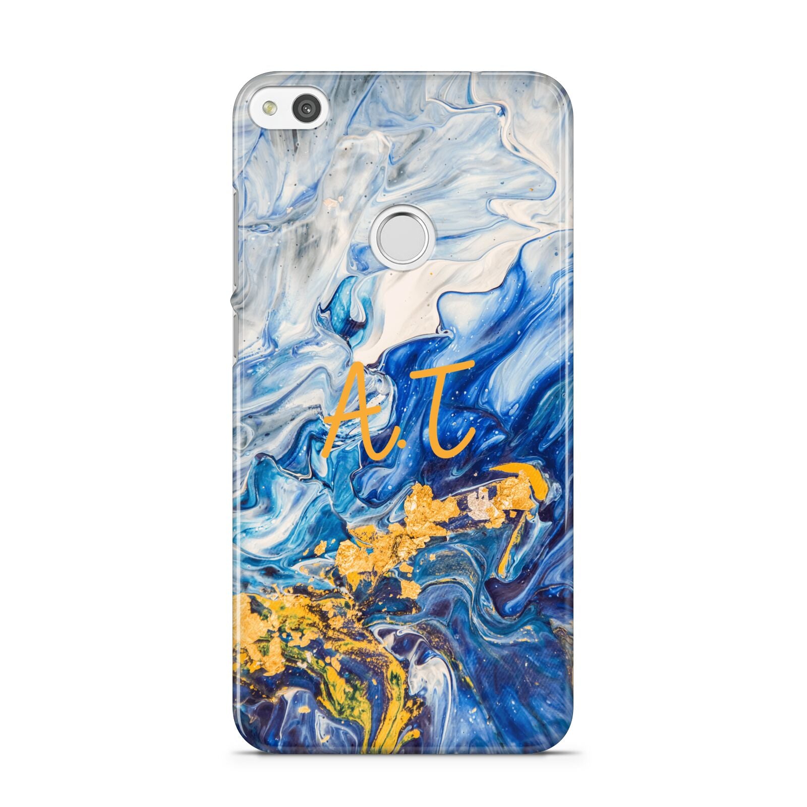 Blue And Gold Marble Huawei P8 Lite Case