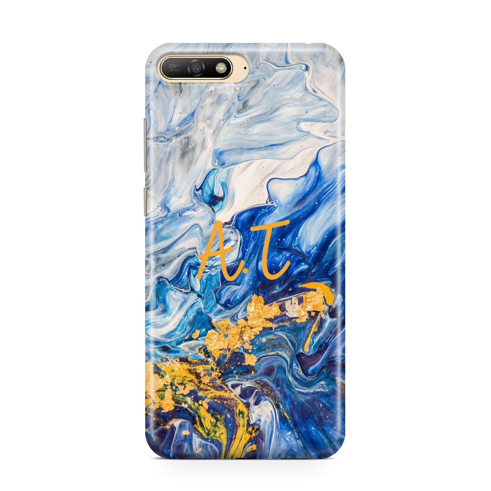 Blue And Gold Marble Huawei Y6 2018