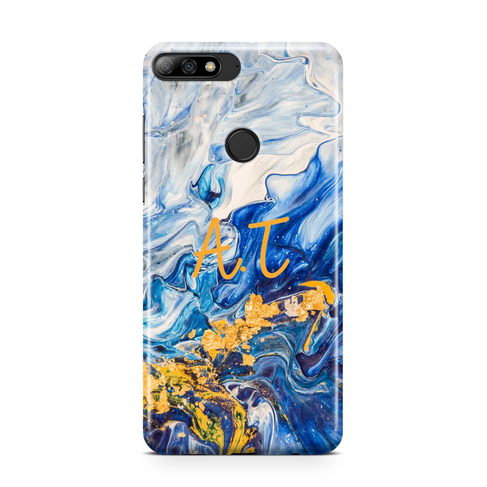 Blue And Gold Marble Huawei Y7 2018