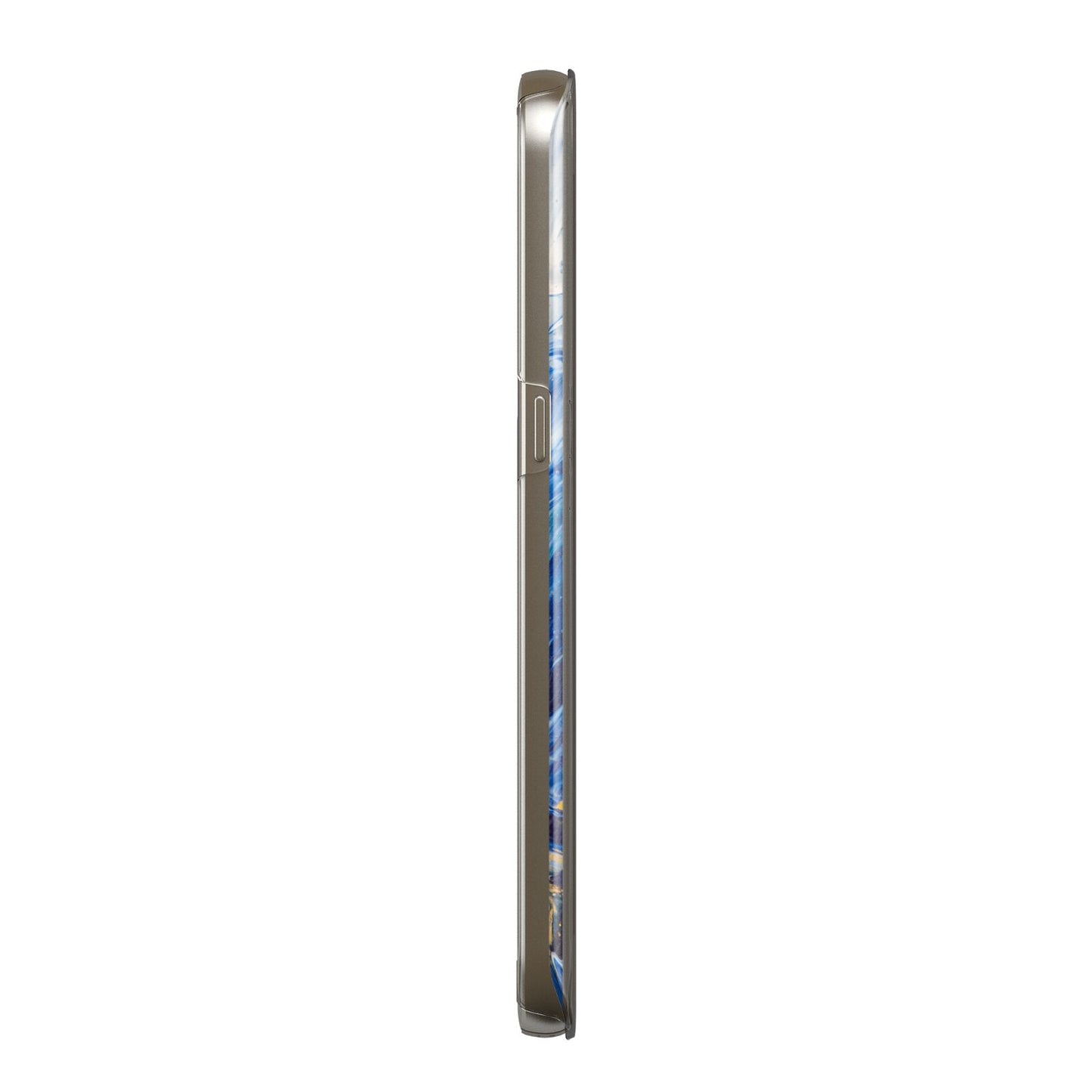 Blue And Gold Marble Protective Samsung Galaxy Case Side Angle