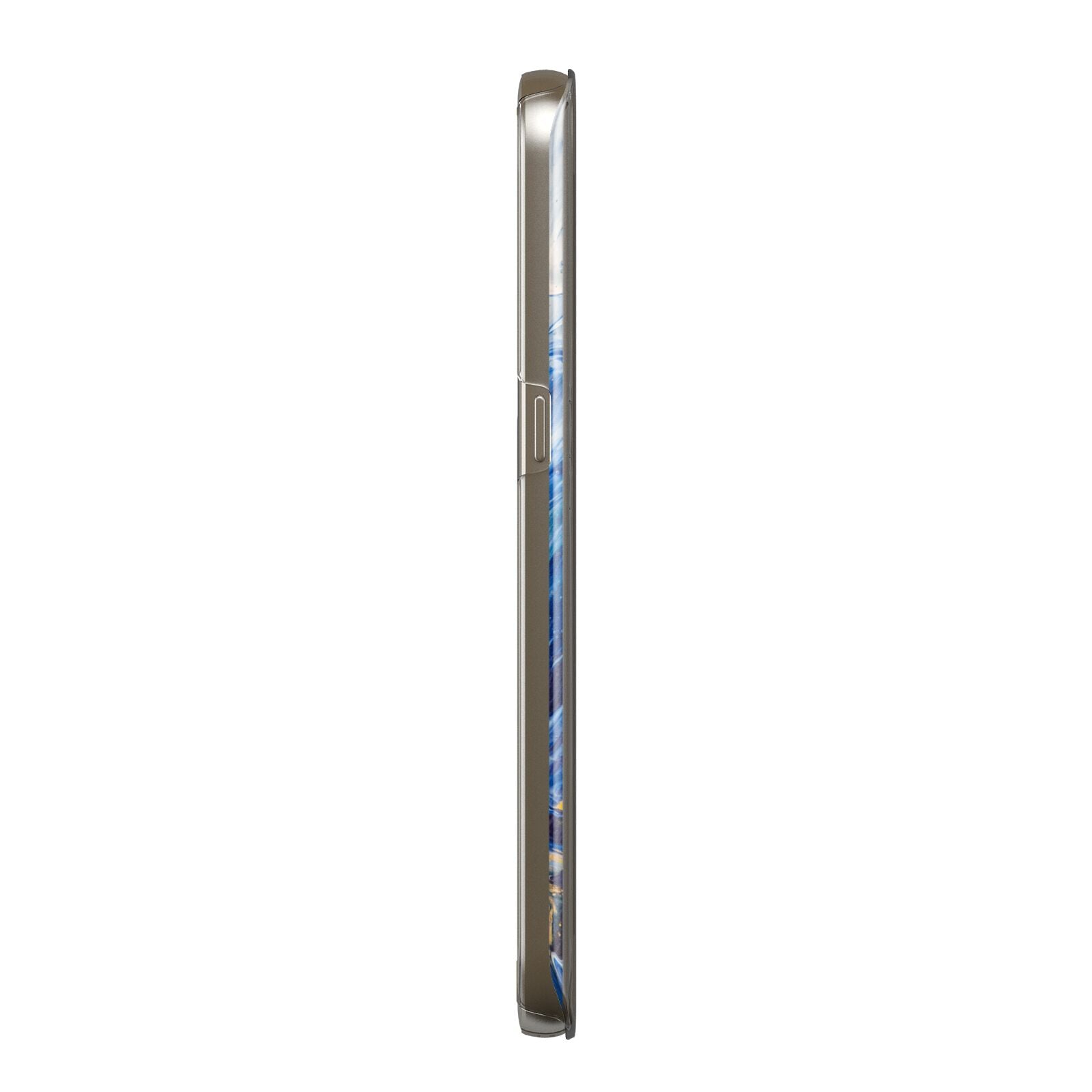 Blue And Gold Marble Protective Samsung Galaxy Case Side Angle