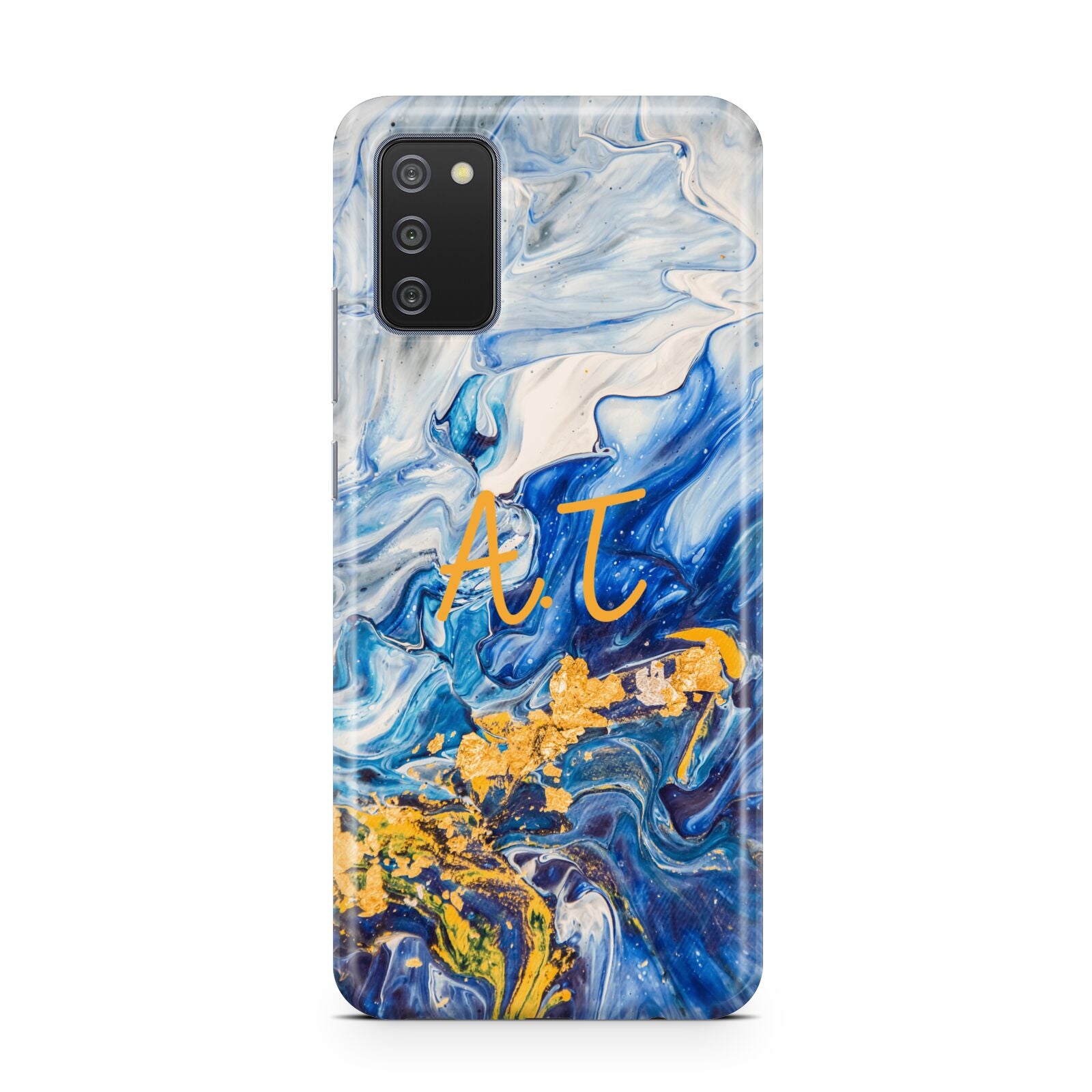 Blue And Gold Marble Samsung A02s Case