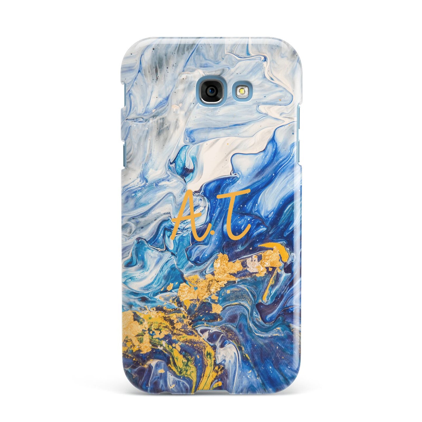 Blue And Gold Marble Samsung Galaxy A7 2017 Case