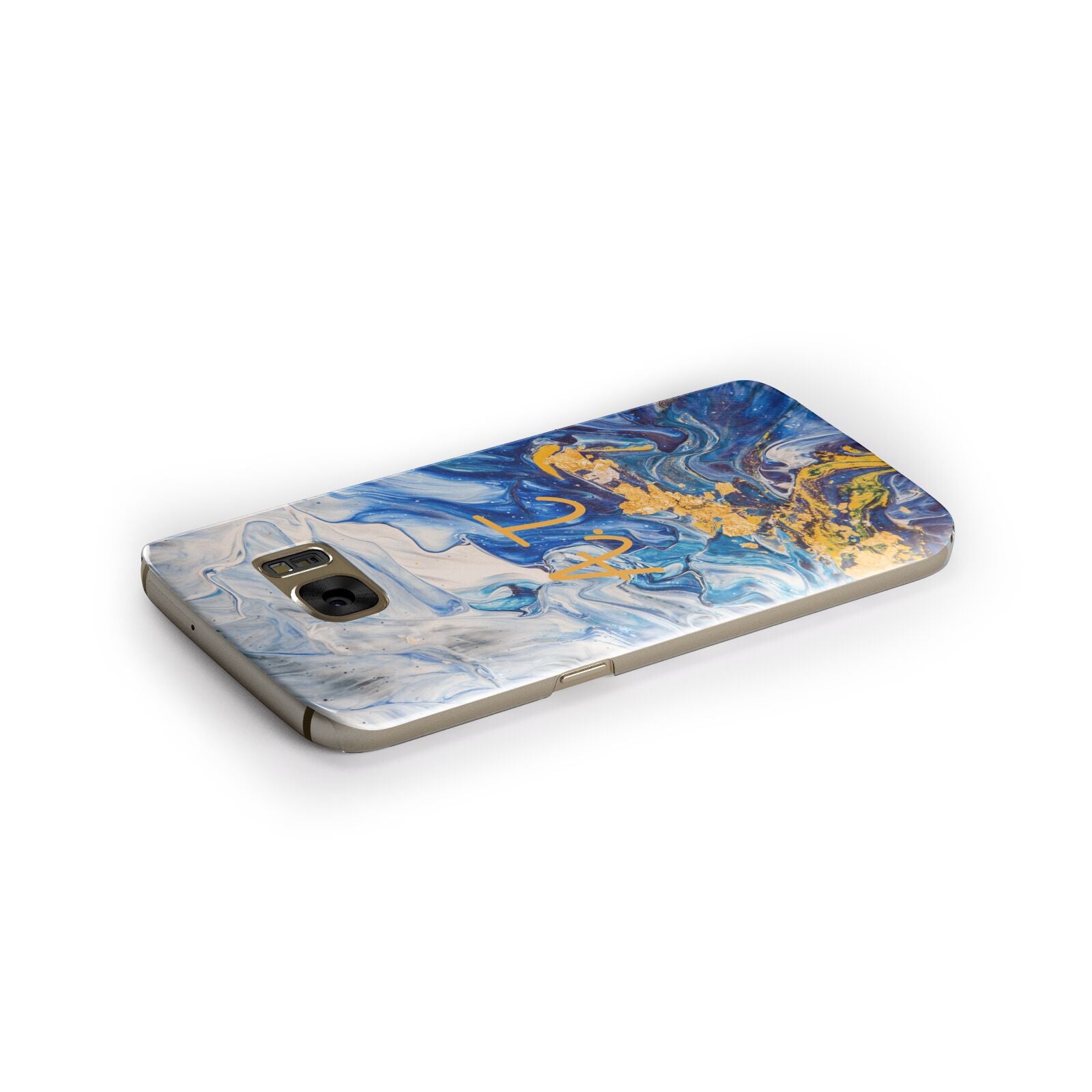 Blue And Gold Marble Samsung Galaxy Case Side Close Up