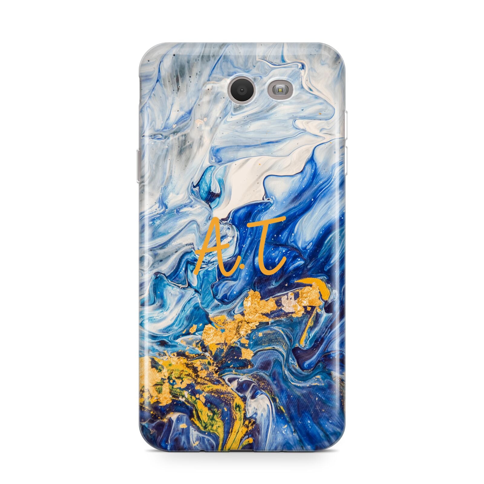 Blue And Gold Marble Samsung Galaxy J7 2017 Case