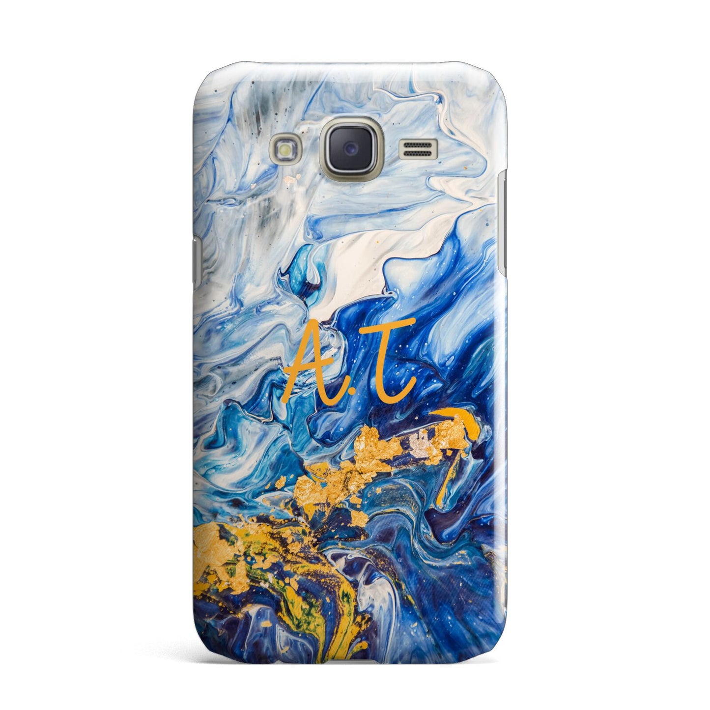 Blue And Gold Marble Samsung Galaxy J7 Case