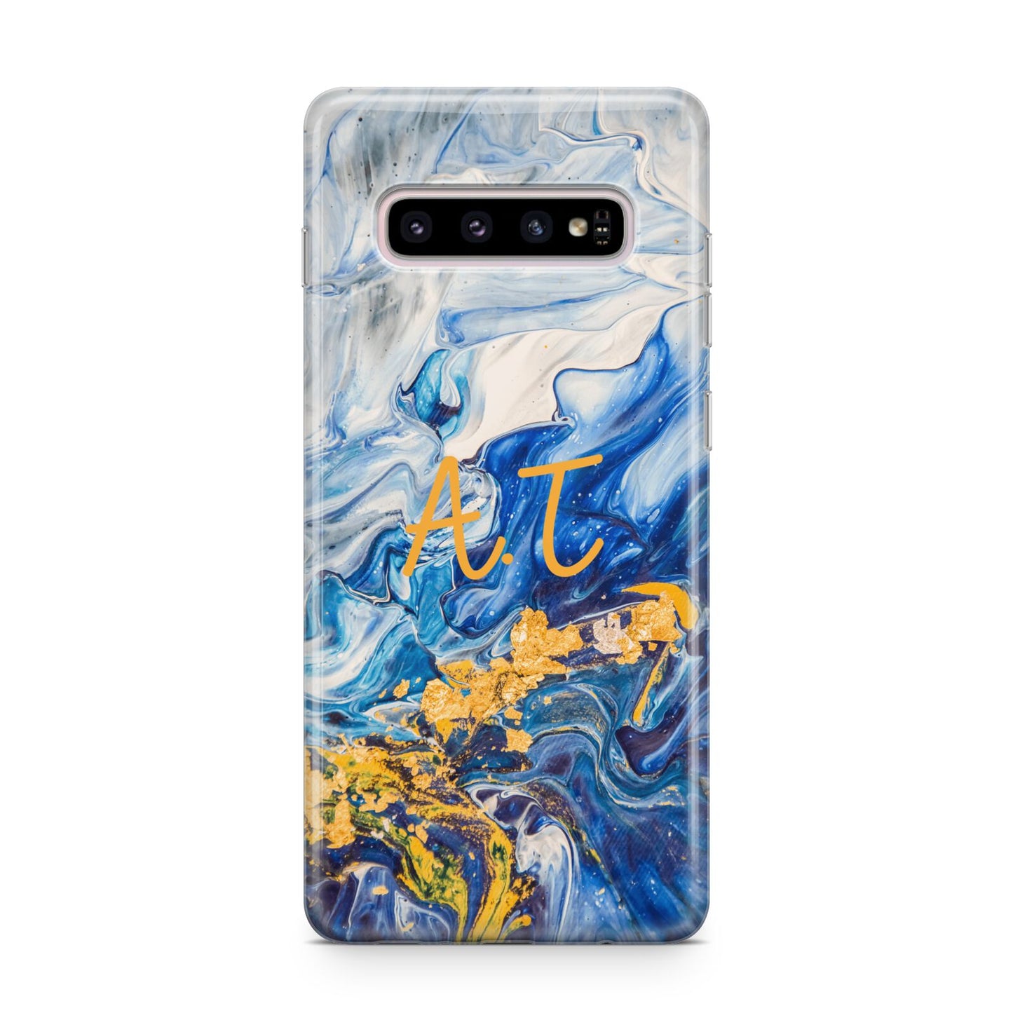 Blue And Gold Marble Samsung Galaxy S10 Plus Case