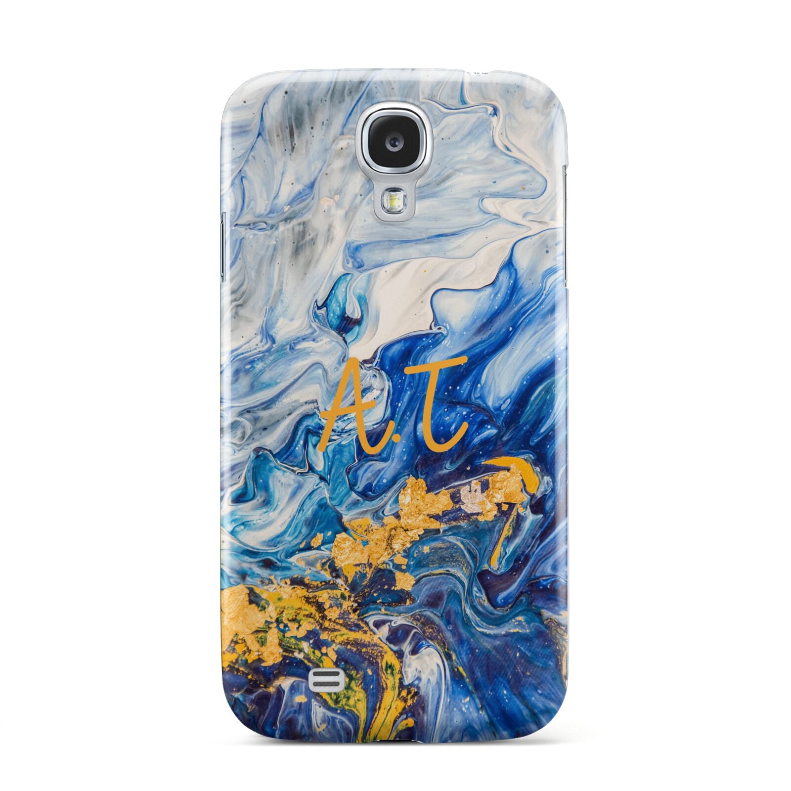 Blue And Gold Marble Samsung Galaxy S4 Case