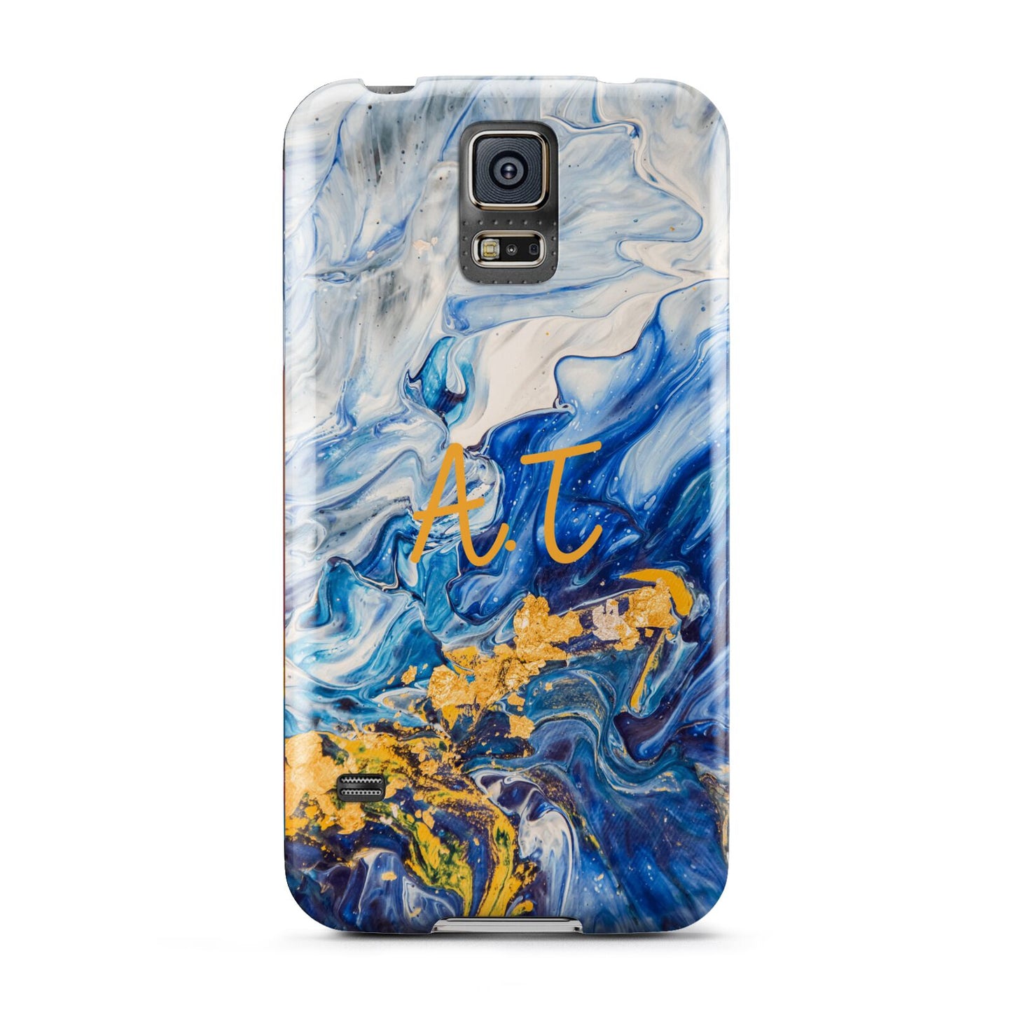 Blue And Gold Marble Samsung Galaxy S5 Case