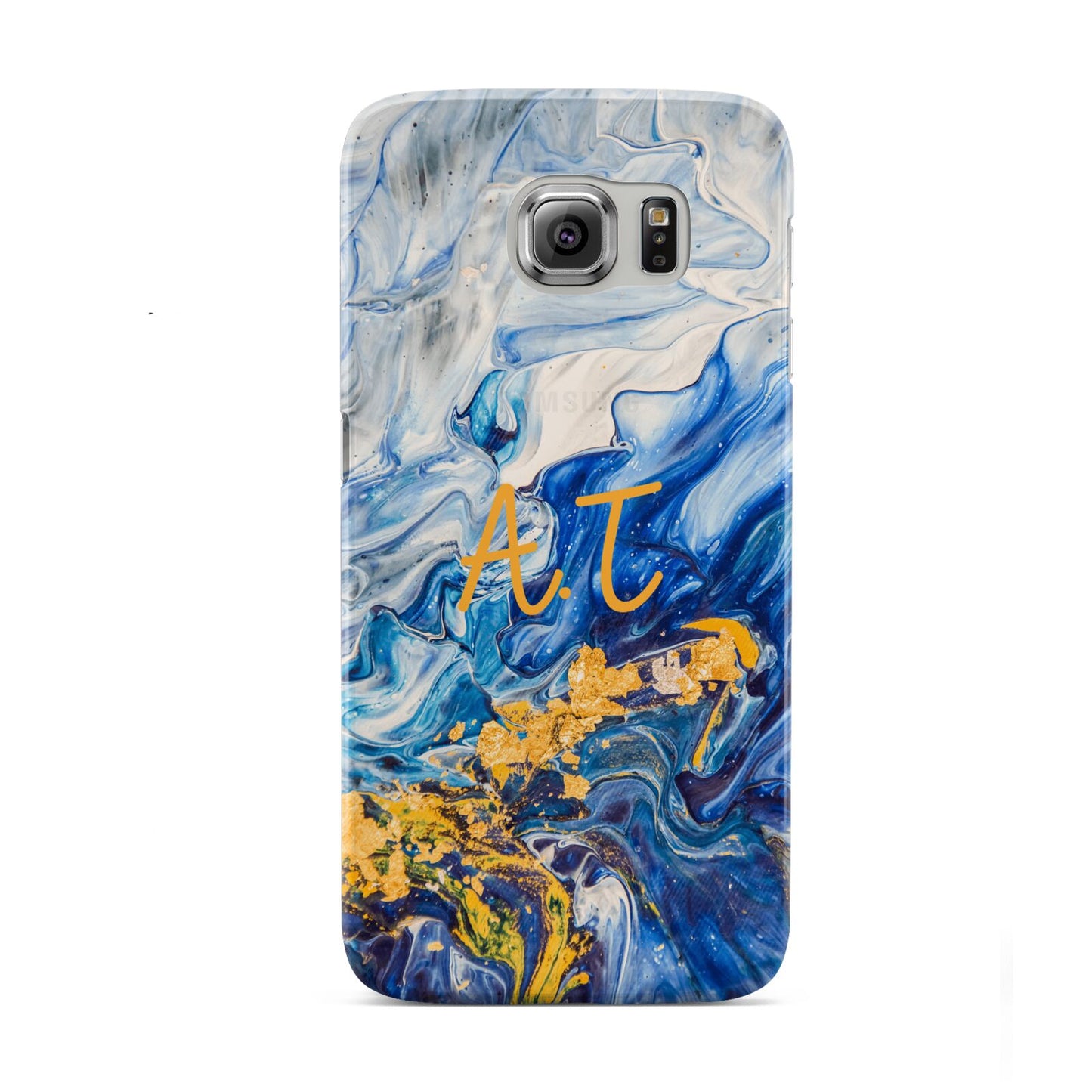 Blue And Gold Marble Samsung Galaxy S6 Case