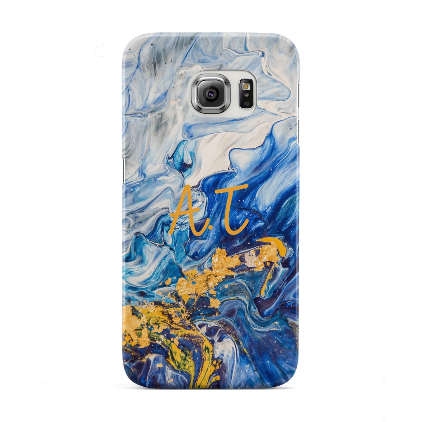 Blue And Gold Marble Samsung Galaxy S6 Edge Case