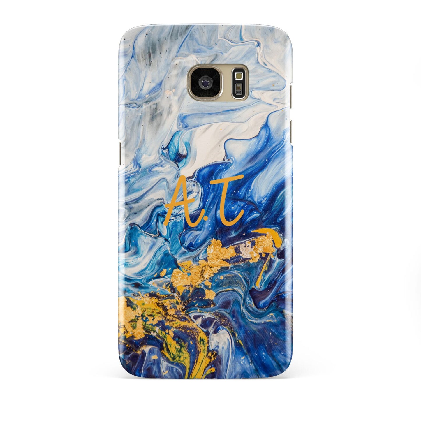 Blue And Gold Marble Samsung Galaxy S7 Edge Case