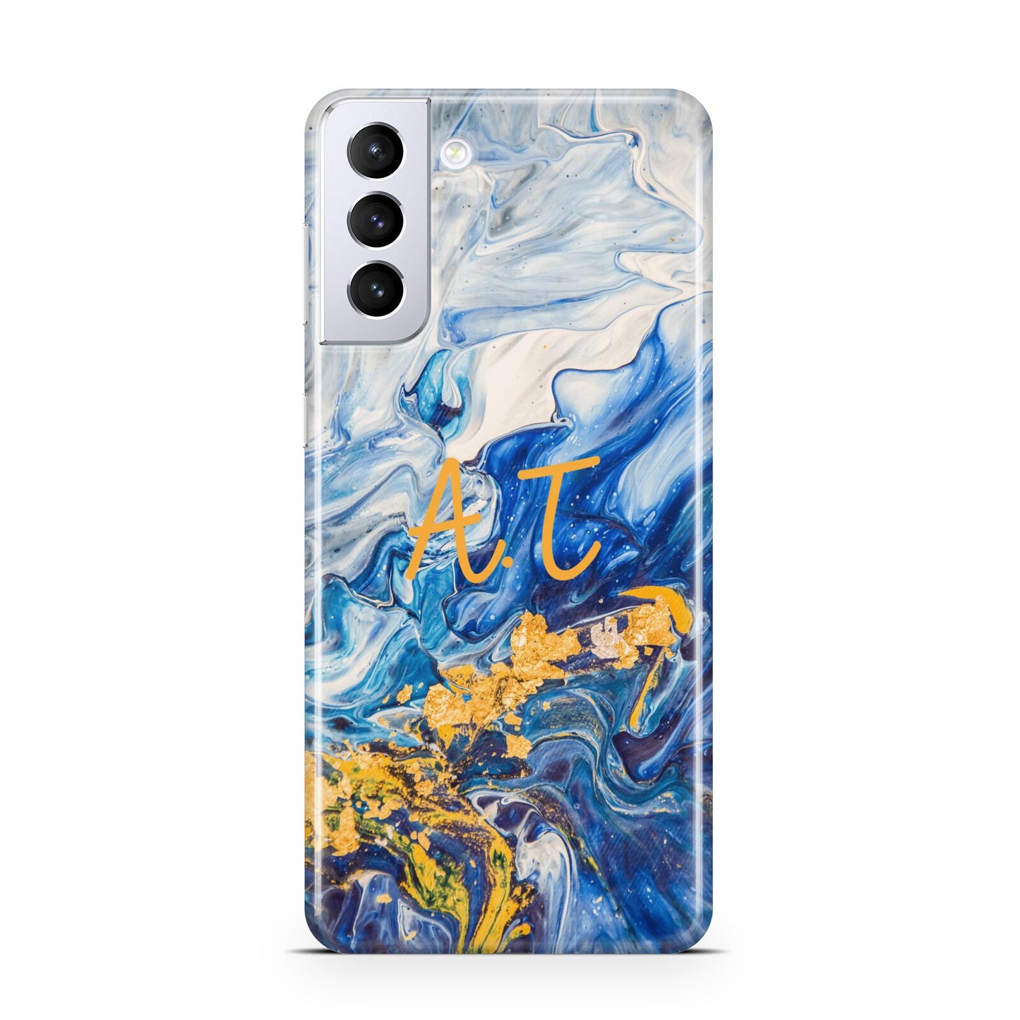 Blue And Gold Marble Samsung S21 Plus Case