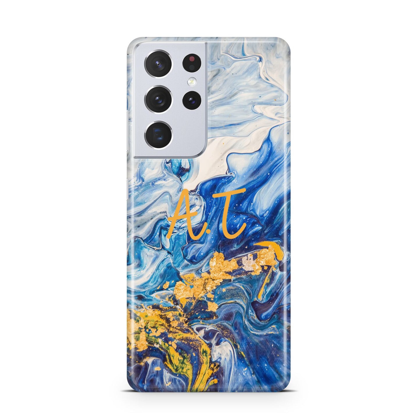 Blue And Gold Marble Samsung S21 Ultra Case