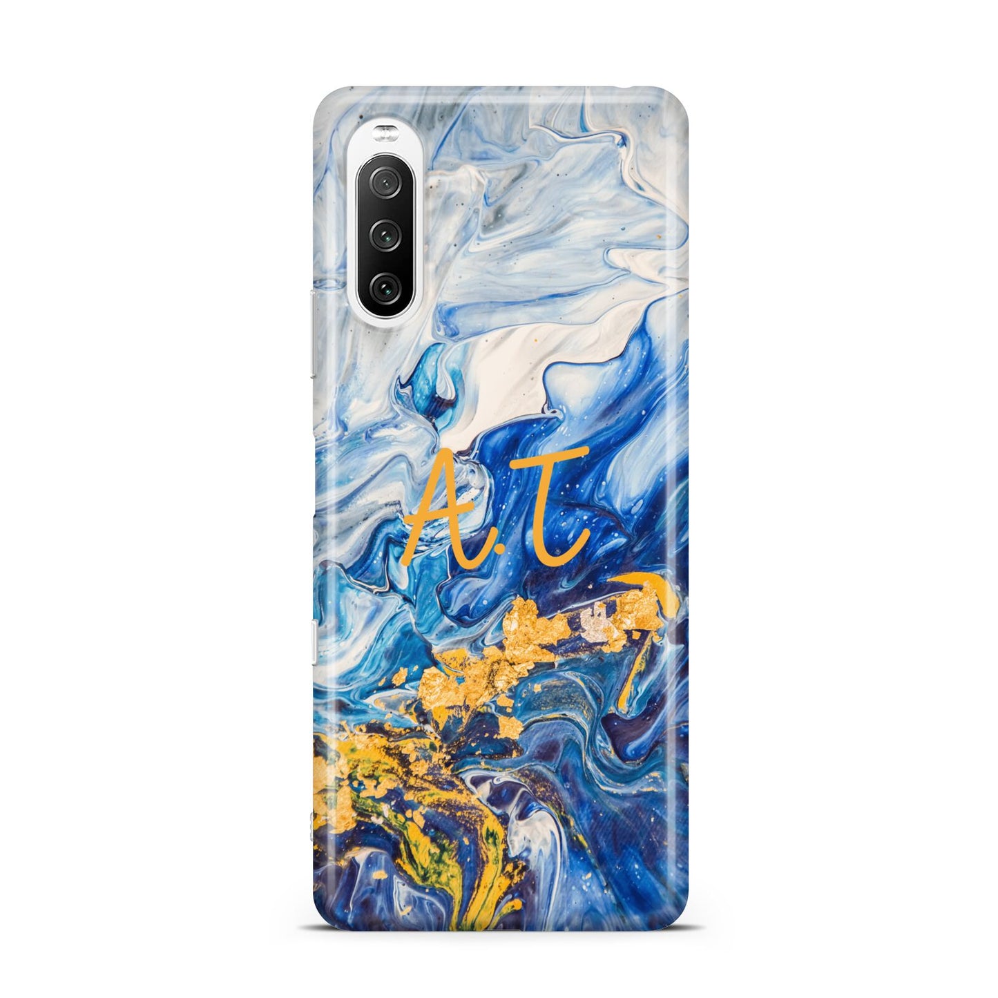 Blue And Gold Marble Sony Xperia 10 III Case