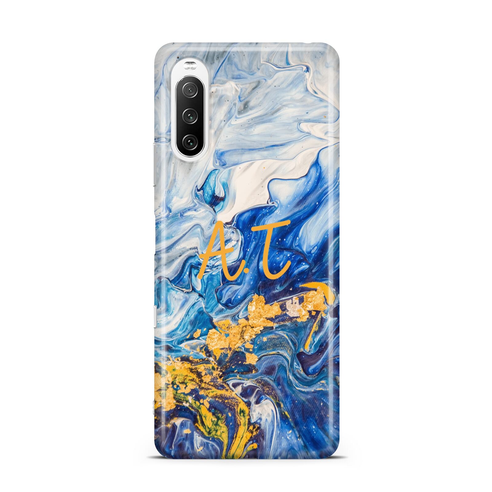 Blue And Gold Marble Sony Xperia 10 III Case