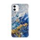 Blue And Gold Marble iPhone 11 3D Snap Case