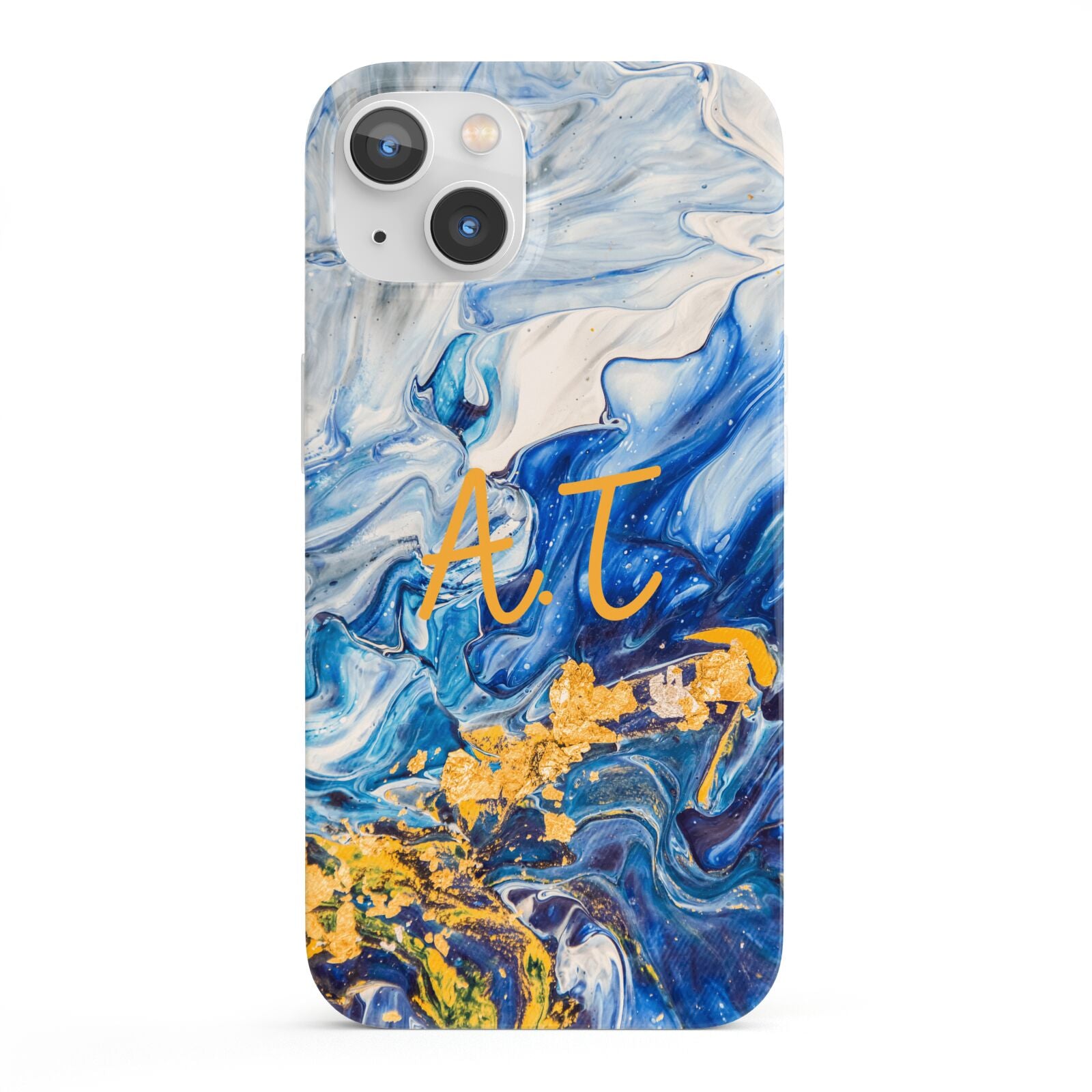 Blue And Gold Marble iPhone 13 Full Wrap 3D Snap Case