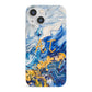 Blue And Gold Marble iPhone 13 Mini Full Wrap 3D Snap Case