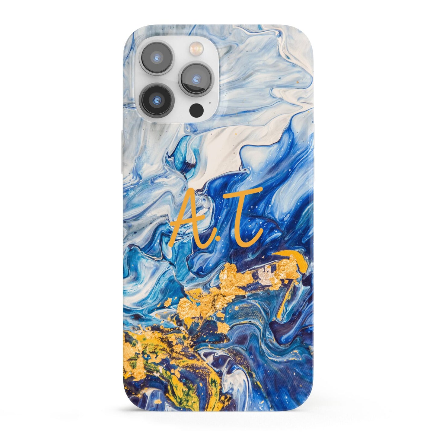 Blue And Gold Marble iPhone 13 Pro Max Full Wrap 3D Snap Case