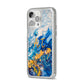 Blue And Gold Marble iPhone 14 Pro Max Glitter Tough Case Silver Angled Image