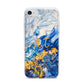 Blue And Gold Marble iPhone 7 Bumper Case on Silver iPhone