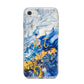 Blue And Gold Marble iPhone 8 Bumper Case on Silver iPhone
