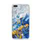 Blue And Gold Marble iPhone 8 Plus Bumper Case on Silver iPhone