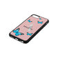Blue Butterflies with Initial and Name Pink Pebble Leather iPhone 8 Case Side Angle