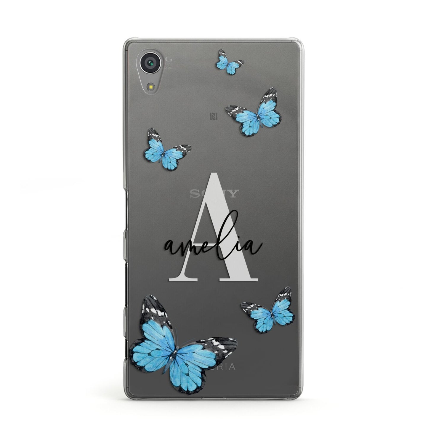 Blue Butterflies with Initial and Name Sony Xperia Case