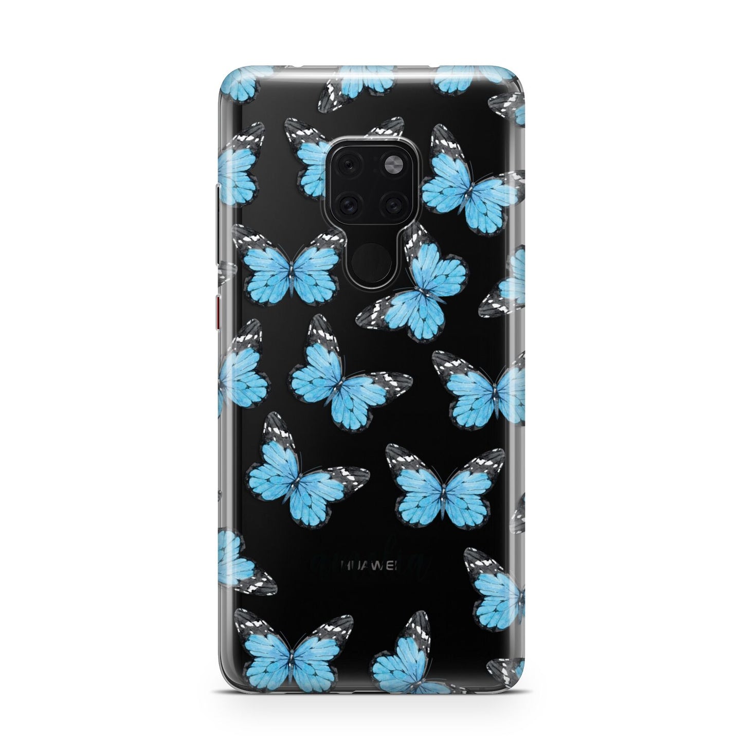 Blue Butterflies with Name Huawei Mate 20 Phone Case