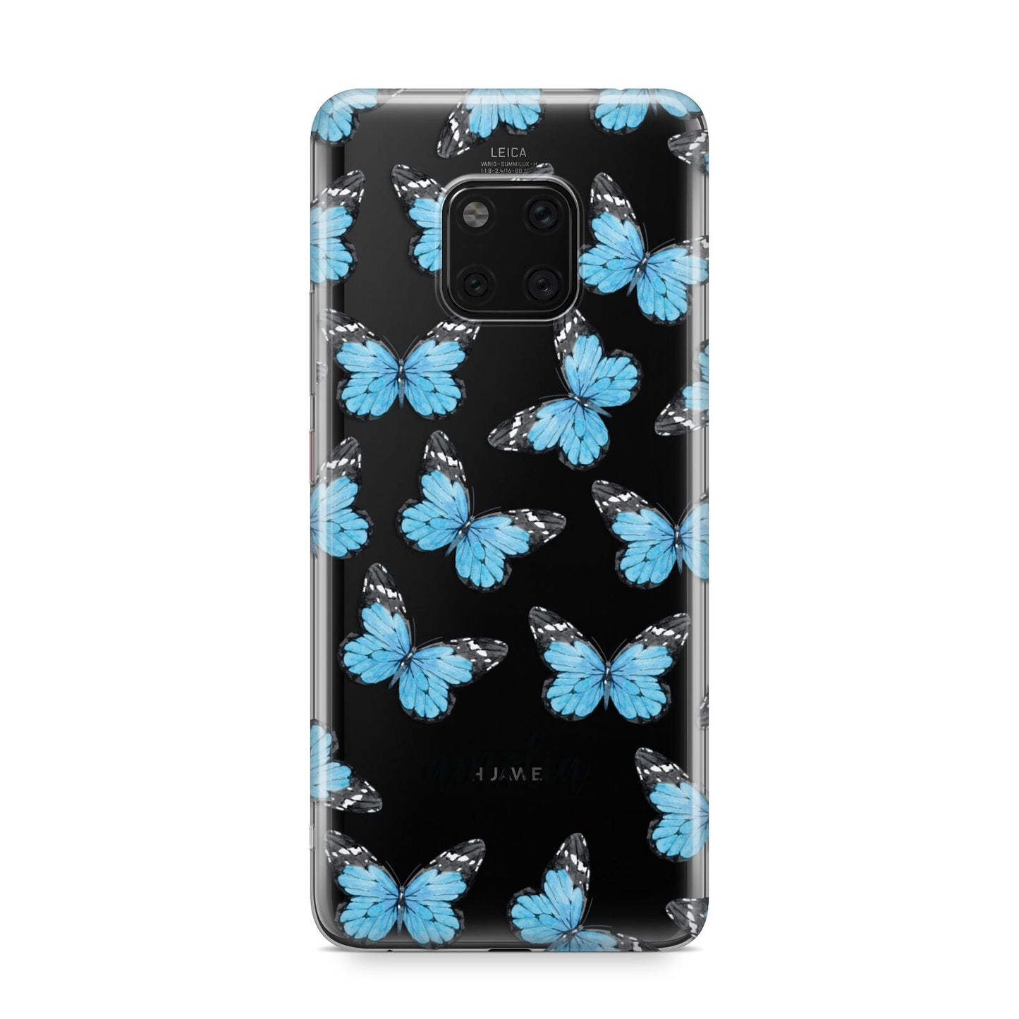 Blue Butterflies with Name Huawei Mate 20 Pro Phone Case