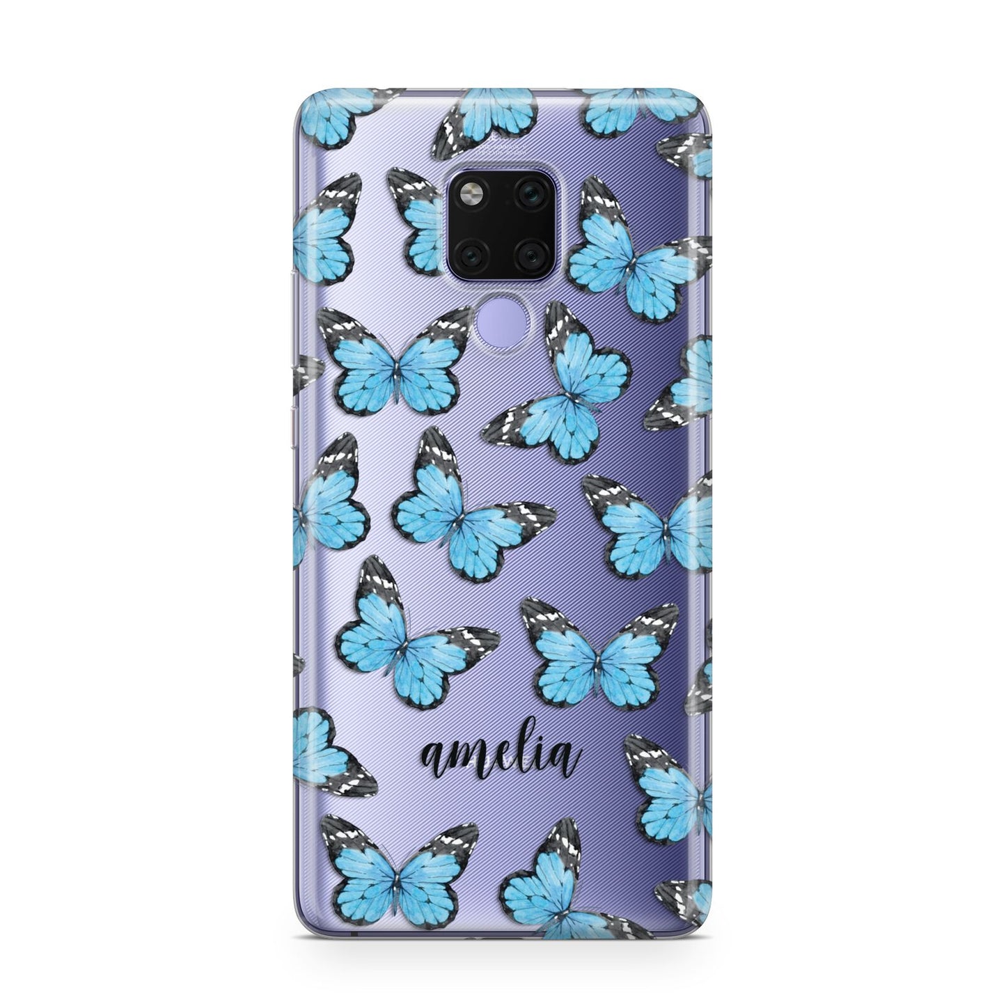 Blue Butterflies with Name Huawei Mate 20X Phone Case