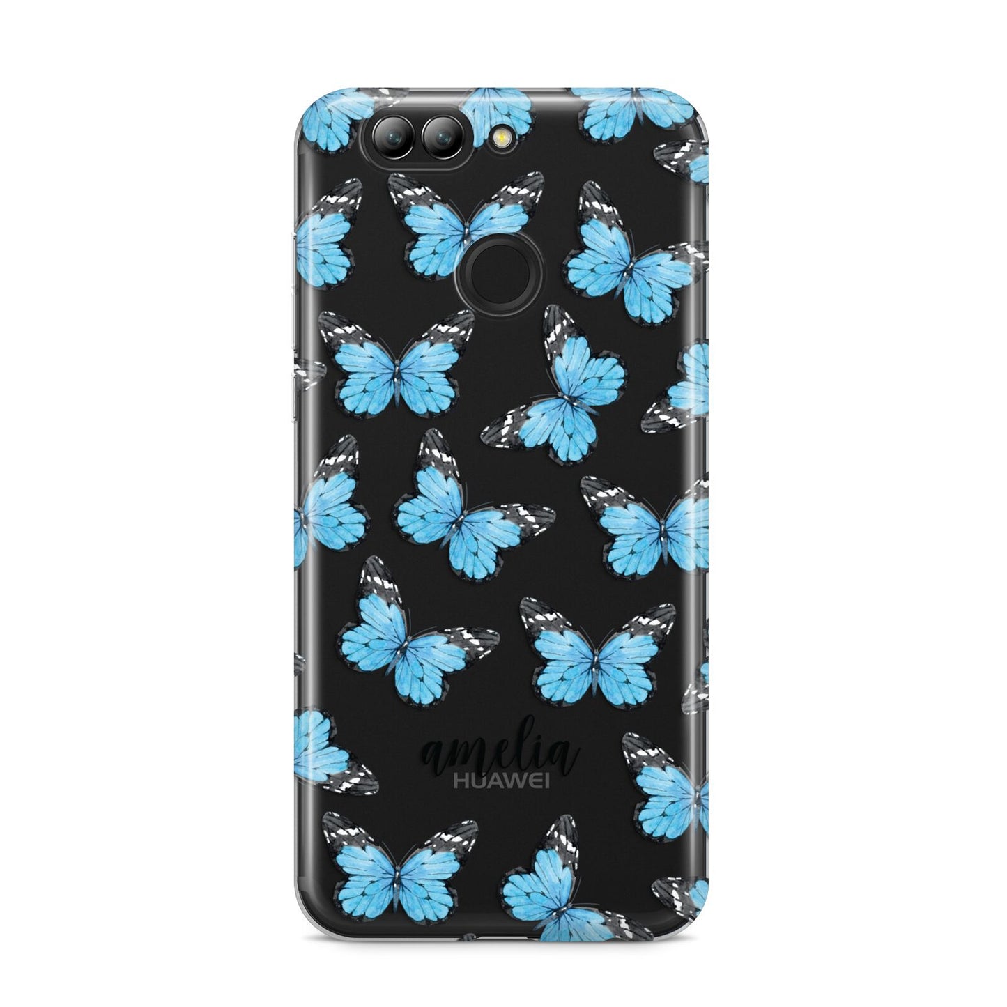 Blue Butterflies with Name Huawei Nova 2s Phone Case