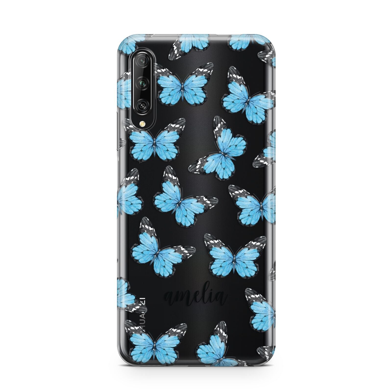 Blue Butterflies with Name Huawei P Smart Pro 2019