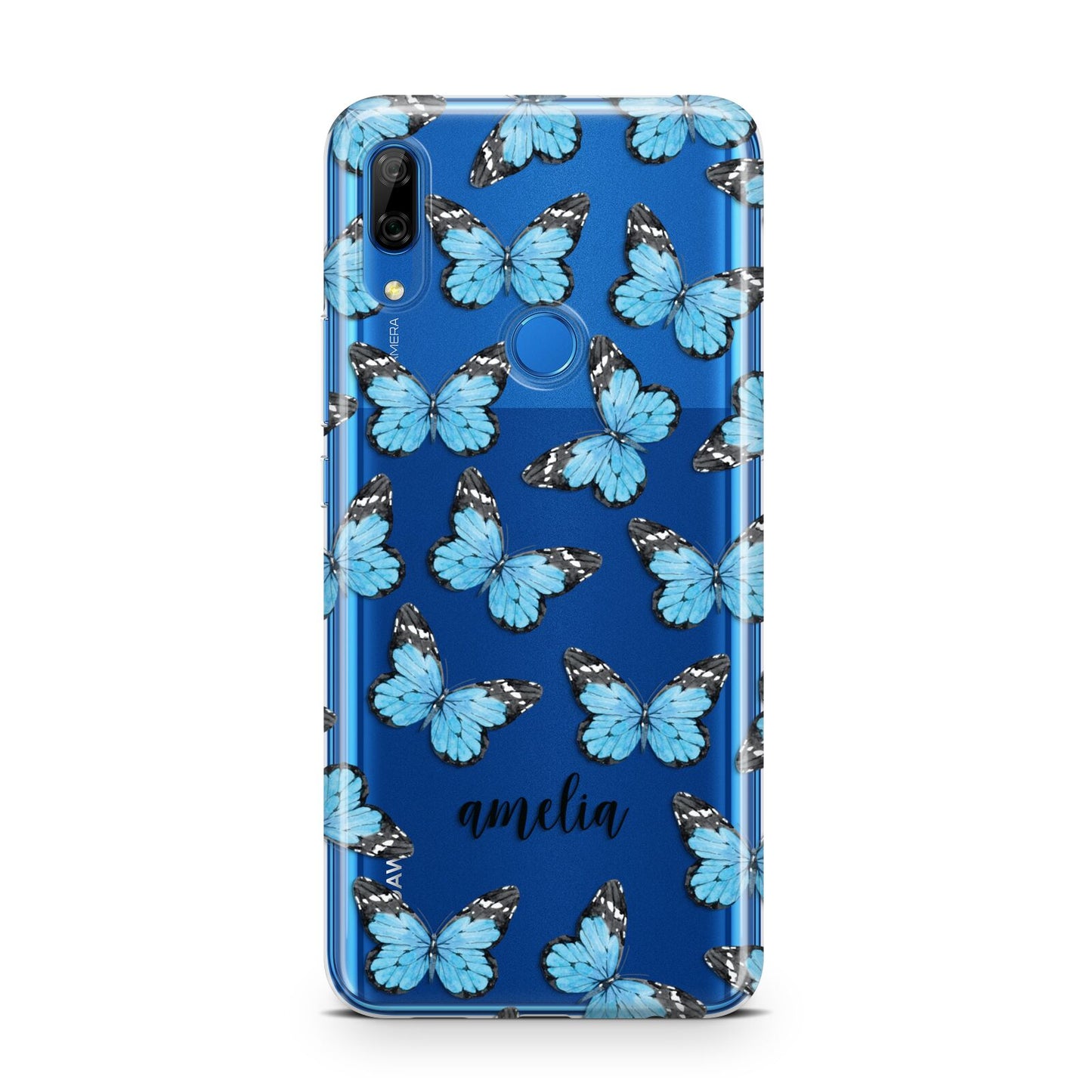 Blue Butterflies with Name Huawei P Smart Z