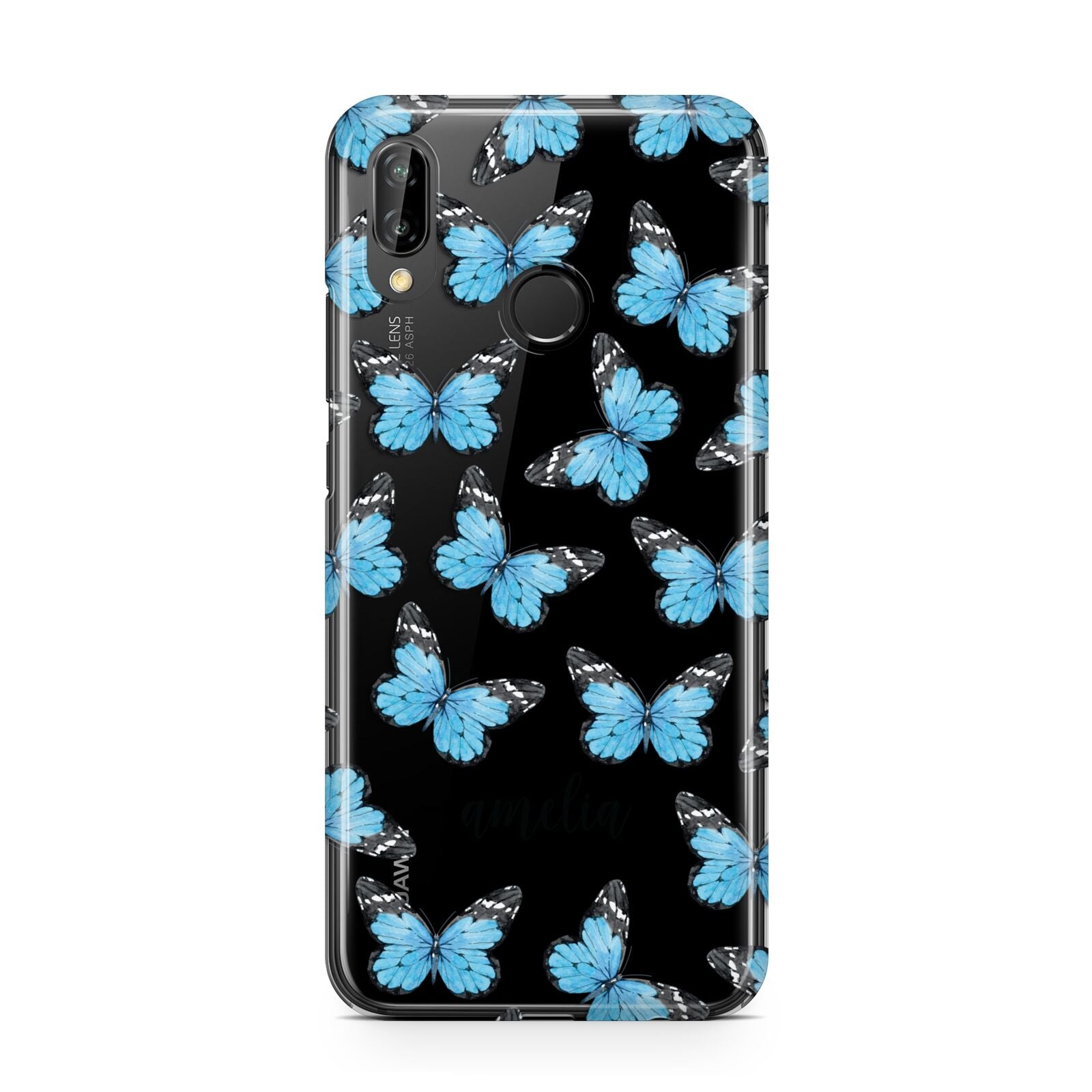 Blue Butterflies with Name Huawei P20 Lite Phone Case