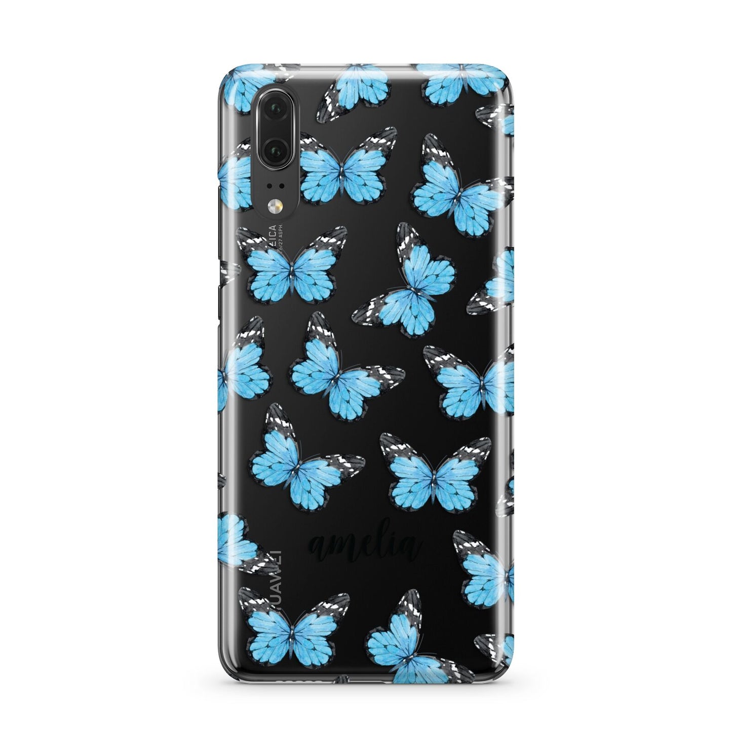 Blue Butterflies with Name Huawei P20 Phone Case