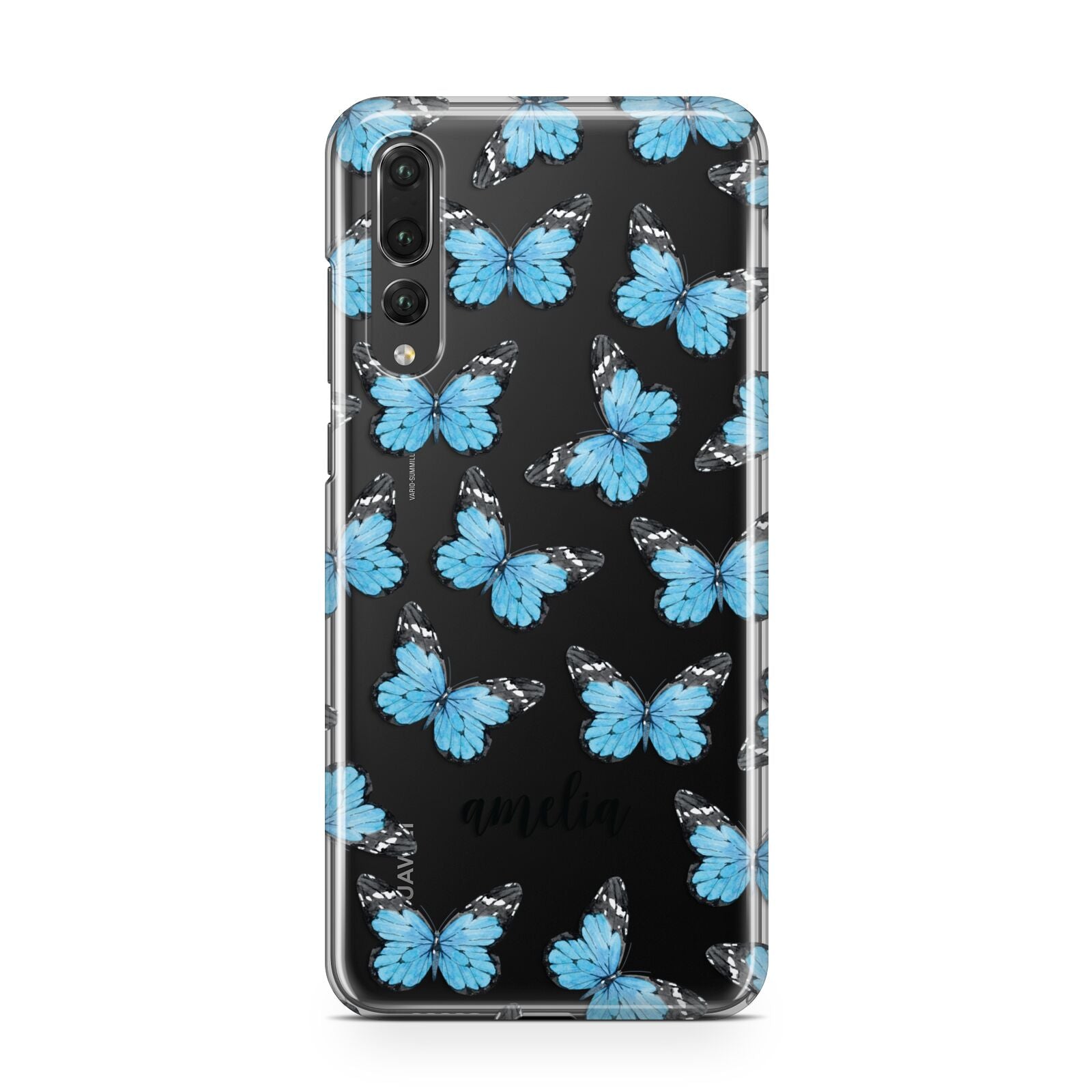 Blue Butterflies with Name Huawei P20 Pro Phone Case