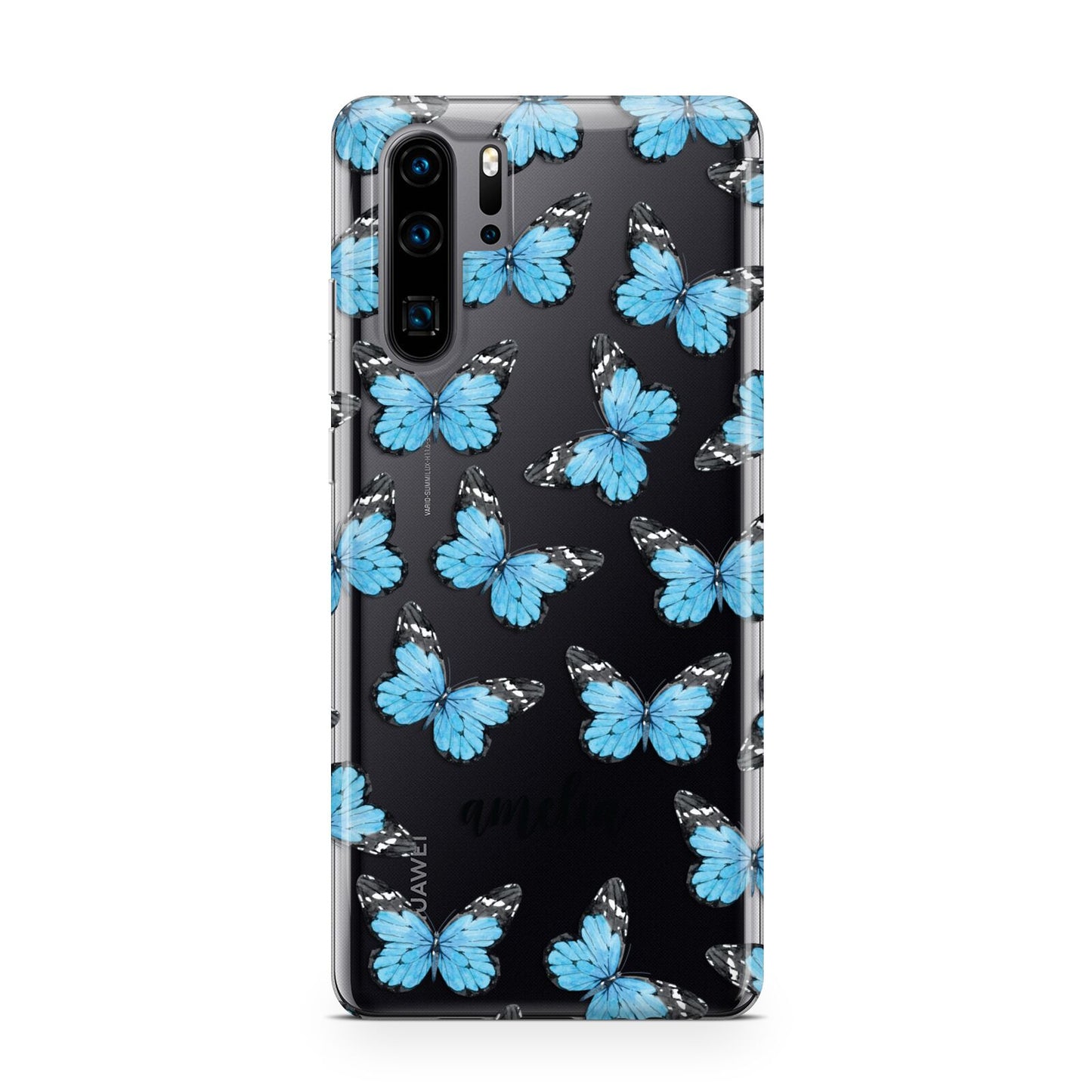 Blue Butterflies with Name Huawei P30 Pro Phone Case