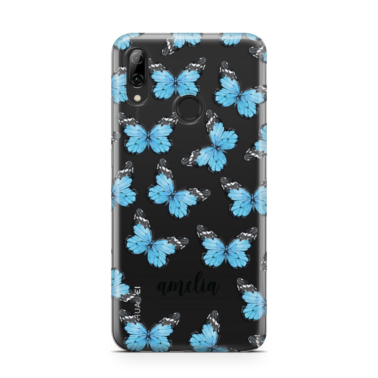 Blue Butterflies with Name Huawei Y7 2019