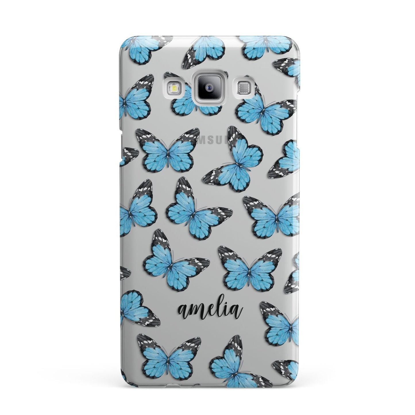 Blue Butterflies with Name Samsung Galaxy A7 2015 Case