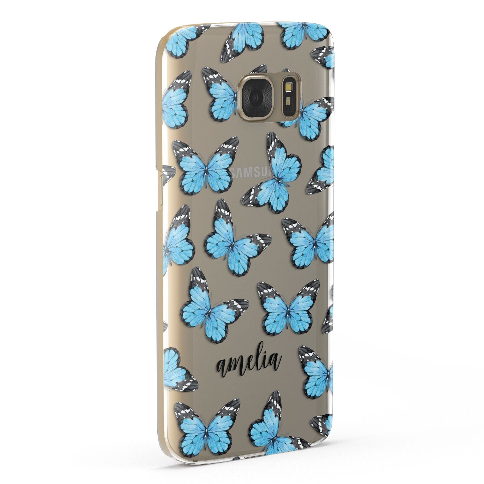 Blue Butterflies with Name Samsung Galaxy Case Fourty Five Degrees